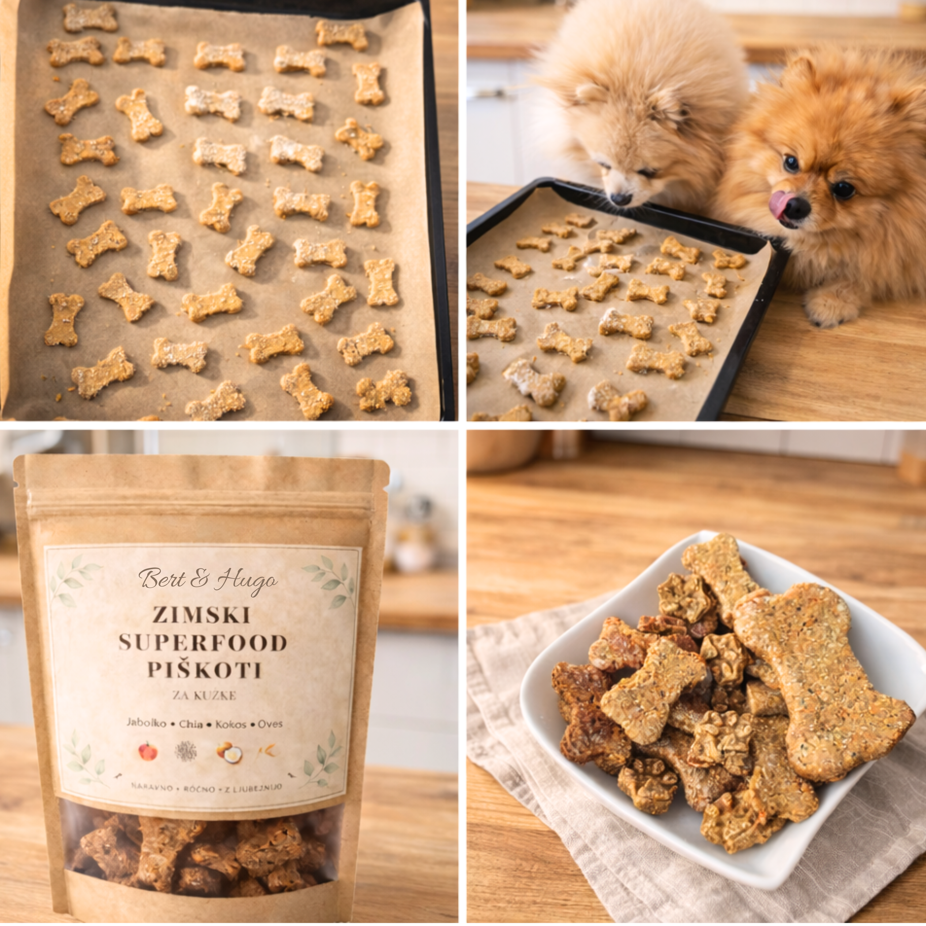 Zimski superfood piškoti za pse – Bert & Hugo