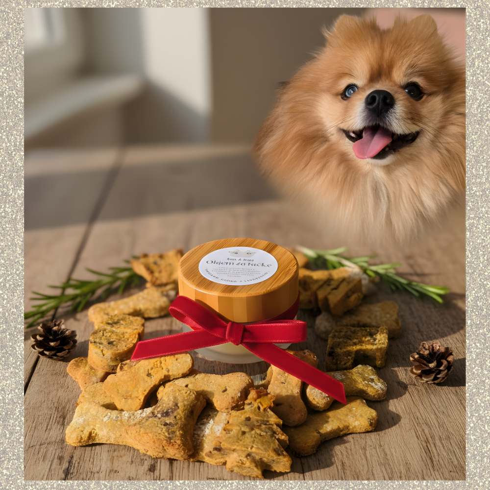 Zimski set Bert & Hugo: Objem za tačke + Zimski superfood piškoti