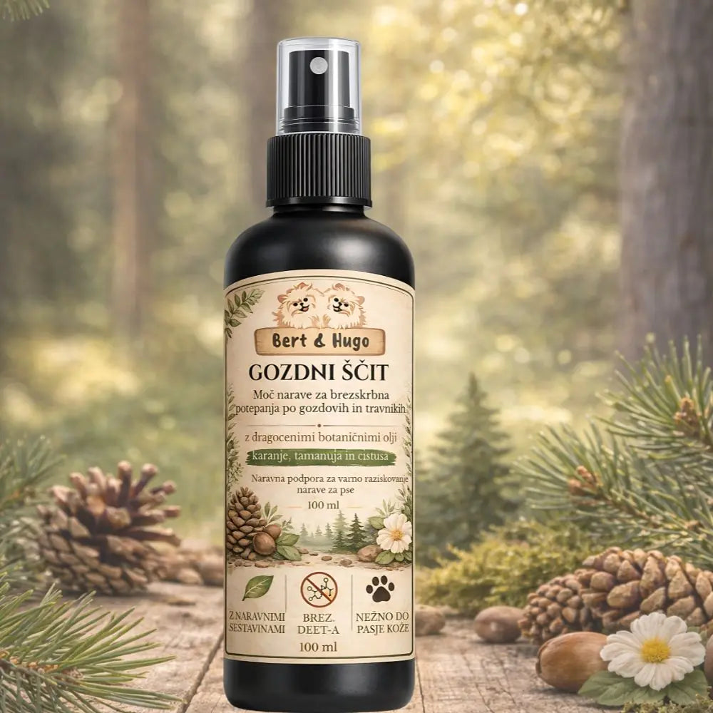 Gozdni Ščit Bert & Hugo - Naravni zaščitni sprej za pse (100 ml)