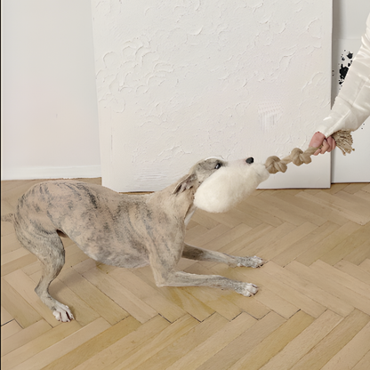 Naravna igrača za vlečenje iz ovčje kože – moč, ki povezuje (črna)