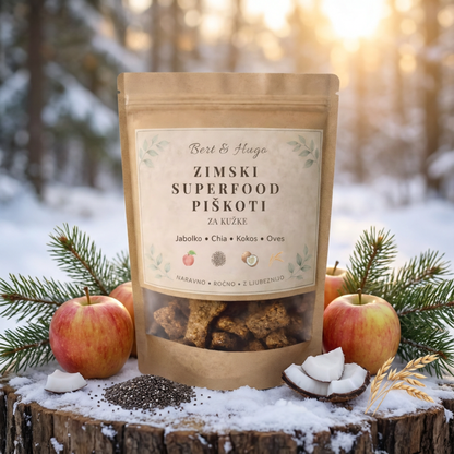 Zimski superfood piškoti za pse – Bert &amp; Hugo
