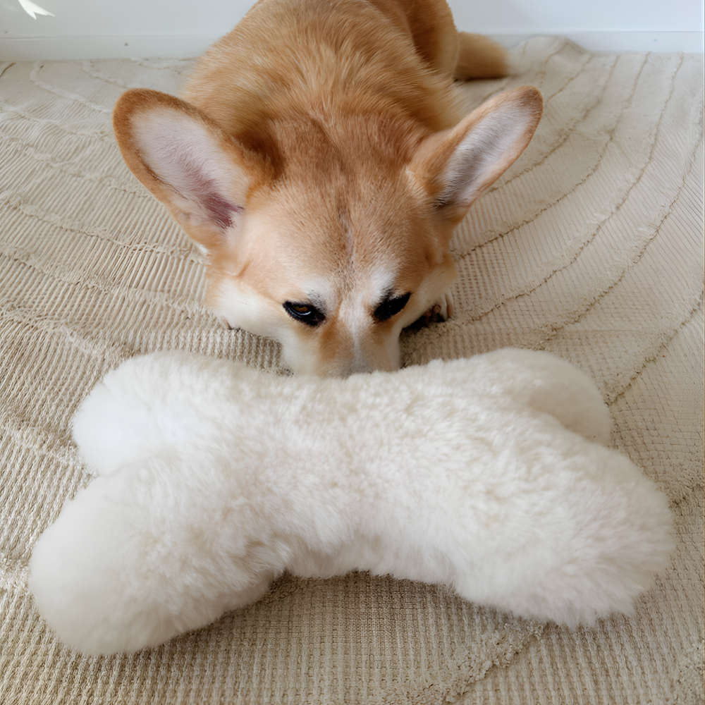 Naravna igrača iz ovčje kože (bela) – toplina, ki pomirja