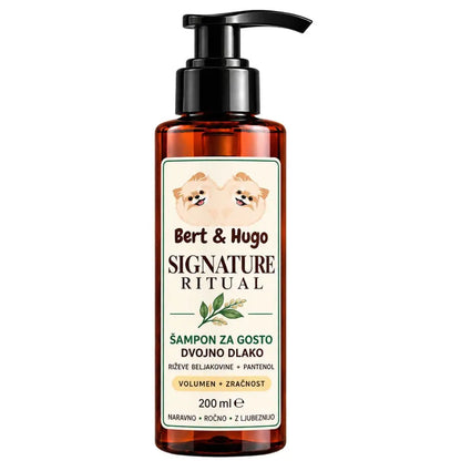 Bert &amp; Hugo Signature Ritual – šampon za gosto dvojno dlako in volumen (200 ml)