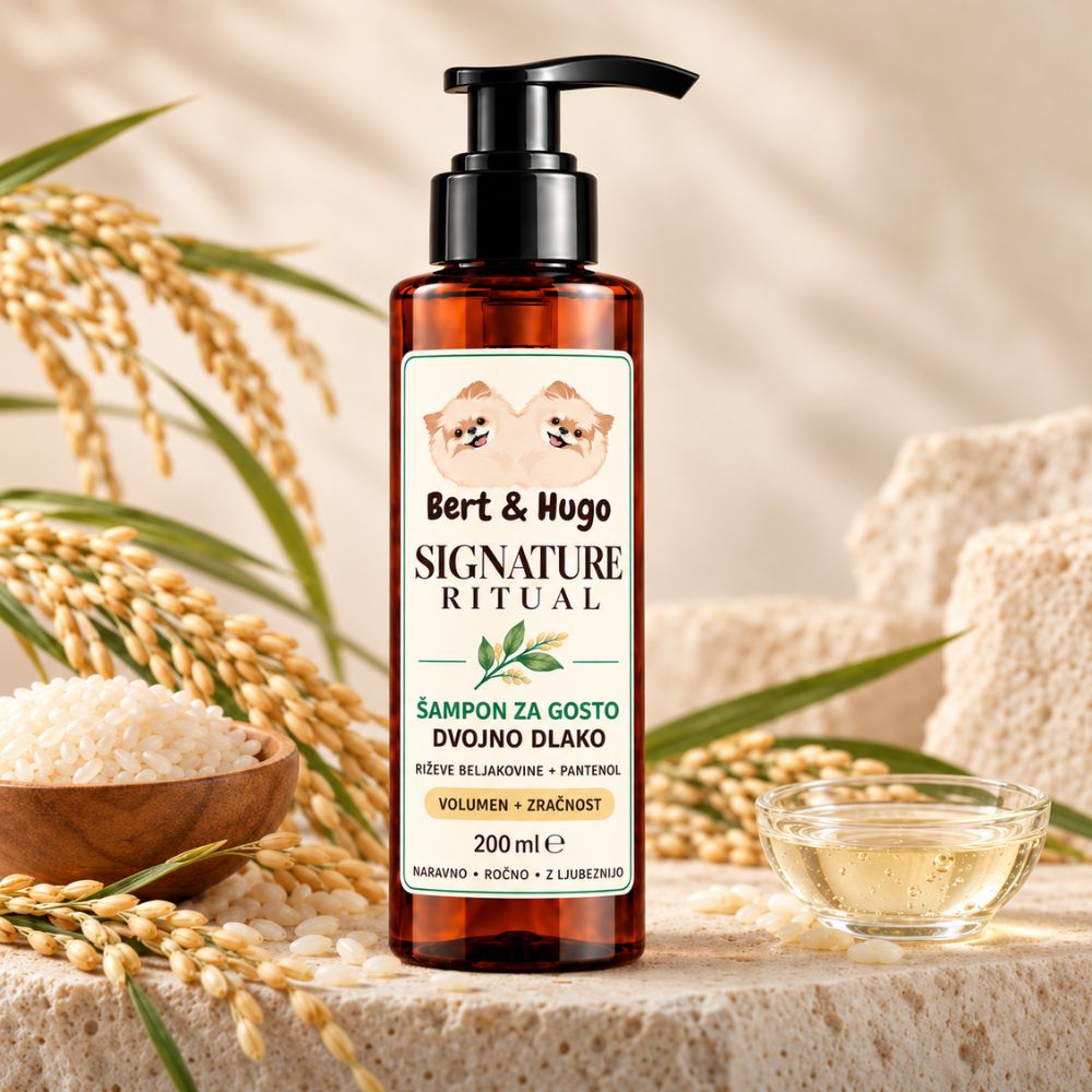 Bert &amp; Hugo Signature Ritual – šampon za gosto dvojno dlako in volumen (200 ml)
